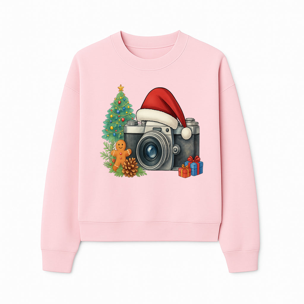 Christmas Camera Art Print with Tree, Gingerbread, and Gifts - Holiday Photography Decor for Home or Office - Sweatshirt 1758335006163.jpg
