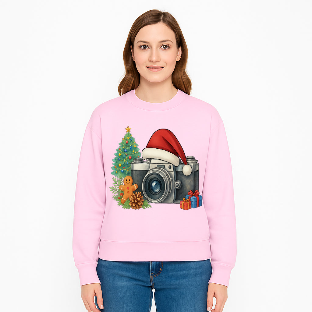 Christmas Camera Art Print with Tree, Gingerbread, and Gifts - Holiday Photography Decor for Home or Office - Sweatshirt 1758335008179.jpg