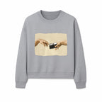 Artistic Print of Hands Reaching for Camera - Modern Interpretation of Creation - Perfect Wall Art for Photographers - Sweatshirt 1758335008893.jpg