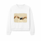 Artistic Print of Hands Reaching for Camera - Modern Interpretation of Creation - Perfect Wall Art for Photographers - Sweatshirt 1758335009041.jpg