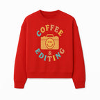 Coffee & Editing Graphic Tee - Fun Photography Lover Shirt, Cute Gift for Creatives, Smiley Camera Design, Casual Wear - Sweatshirt 1758335012718.jpg
