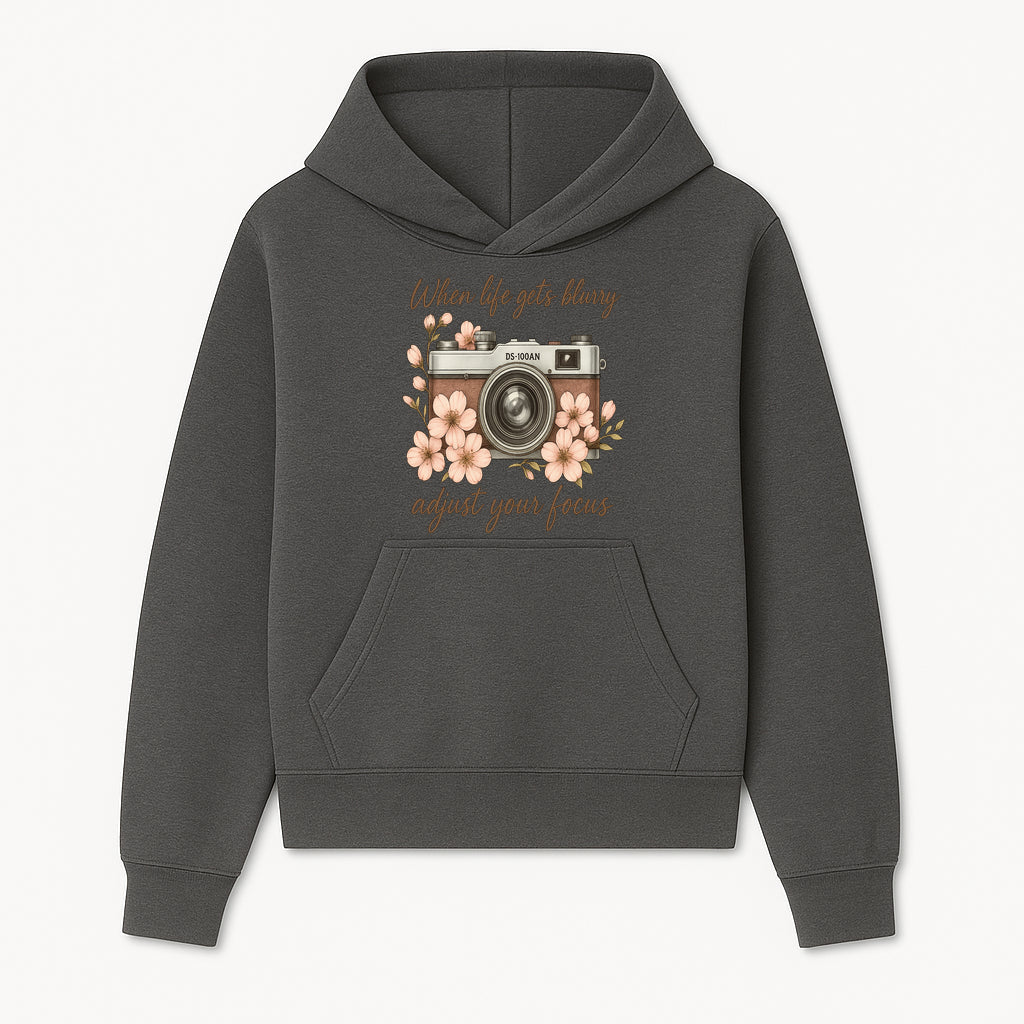 Blurry Life Quote Art Print - Vintage Camera with Blossoms - Adjust Your Focus Home Decor - Hoodie 1758335013603.jpg