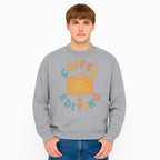 Coffee & Editing Graphic Tee - Fun Photography Lover Shirt, Cute Gift for Creatives, Smiley Camera Design, Casual Wear - Sweatshirt 1758335014195.jpg