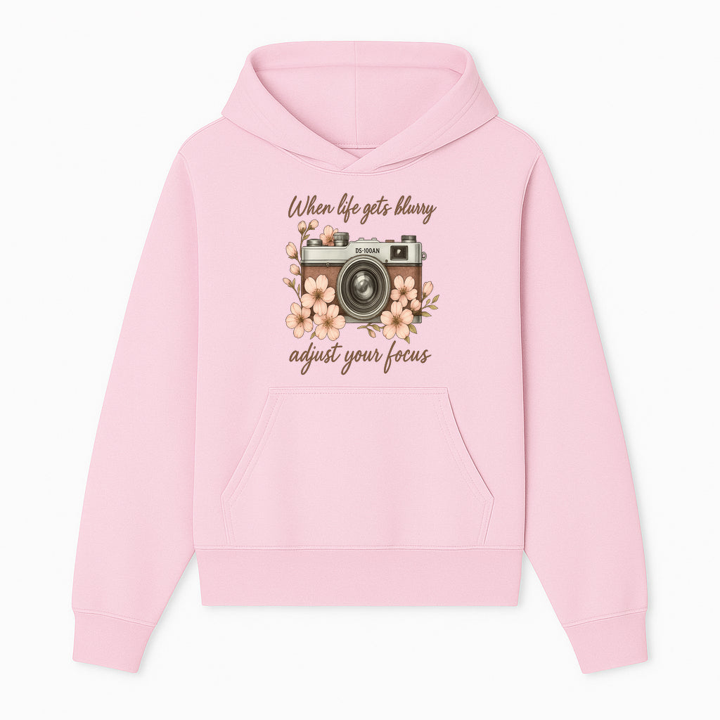 Blurry Life Quote Art Print - Vintage Camera with Blossoms - Adjust Your Focus Home Decor - Hoodie 1758335014205.jpg