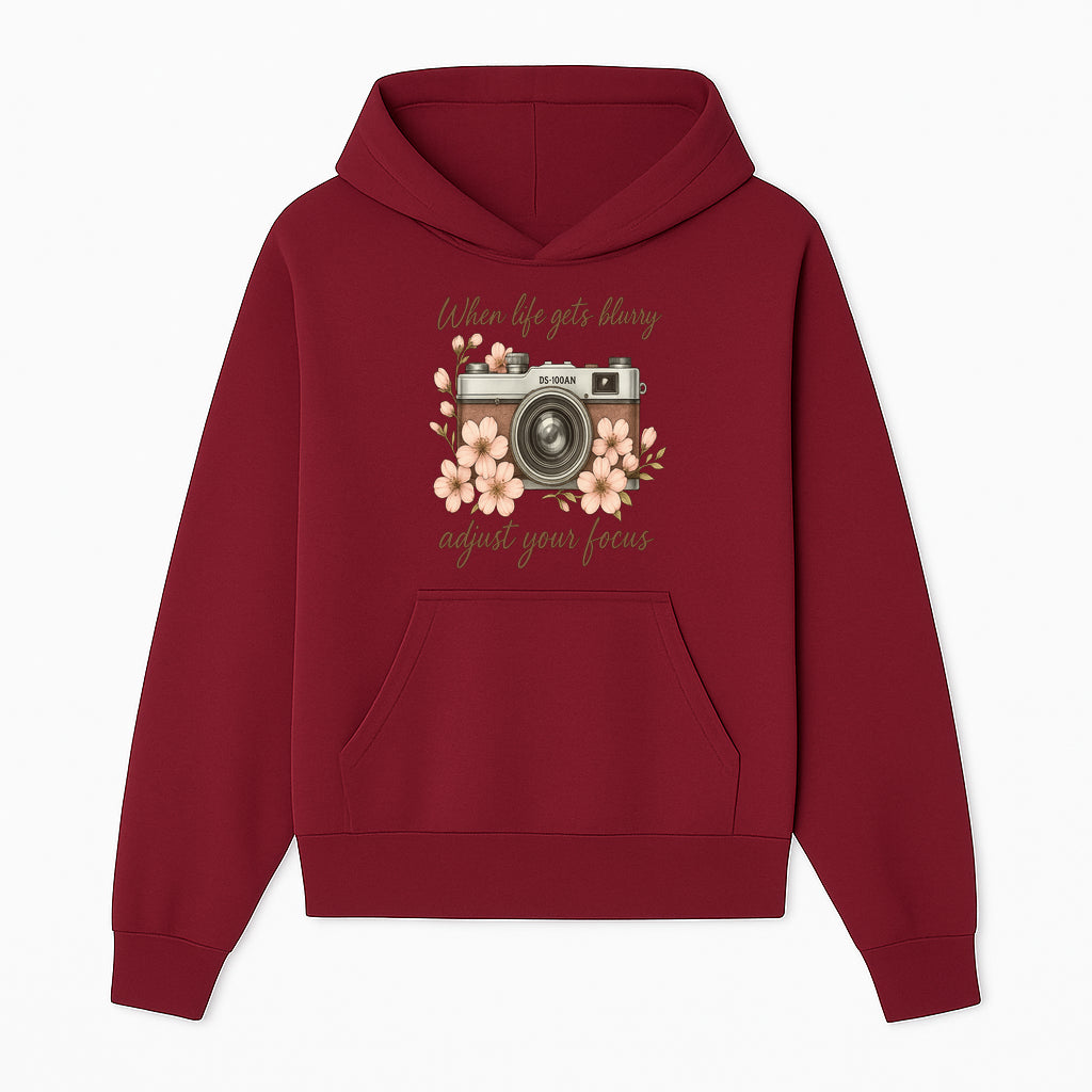 Blurry Life Quote Art Print - Vintage Camera with Blossoms - Adjust Your Focus Home Decor - Hoodie 1758335014338.jpg