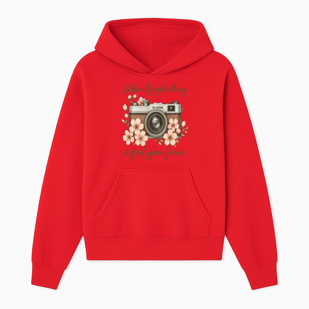 Blurry Life Quote Art Print - Vintage Camera with Blossoms - Adjust Your Focus Home Decor - Hoodie 1758335014674.jpg