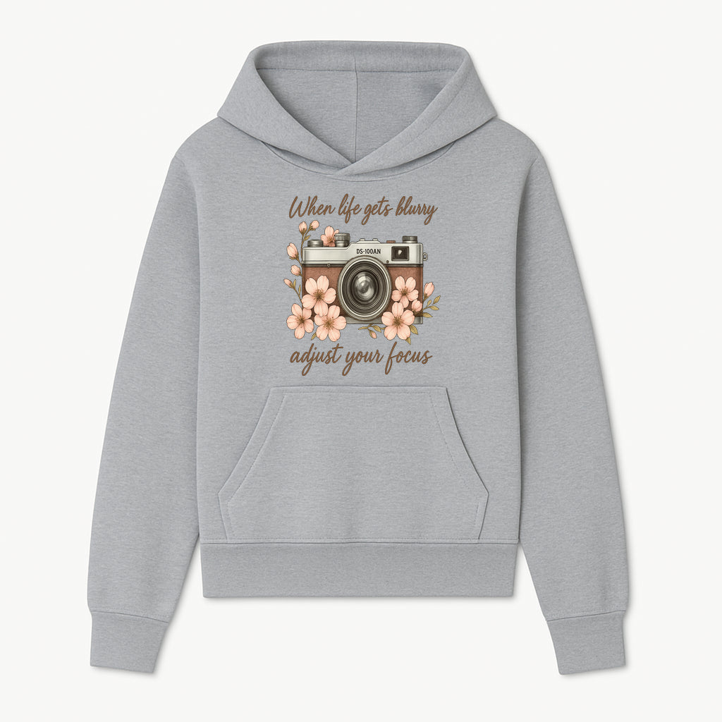Blurry Life Quote Art Print - Vintage Camera with Blossoms - Adjust Your Focus Home Decor - Hoodie 1758335014903.jpg