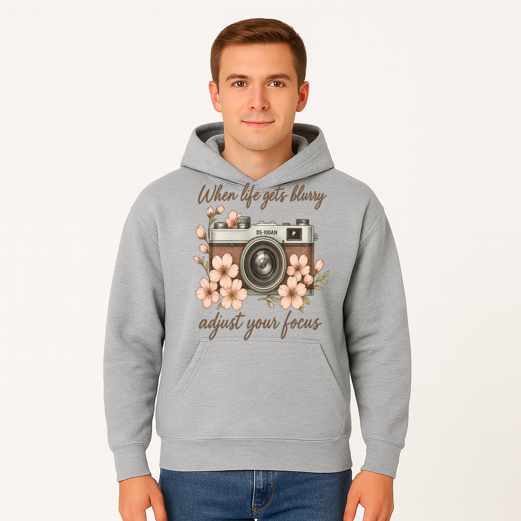 Blurry Life Quote Art Print - Vintage Camera with Blossoms - Adjust Your Focus Home Decor - Hoodie 1758335016244.jpg