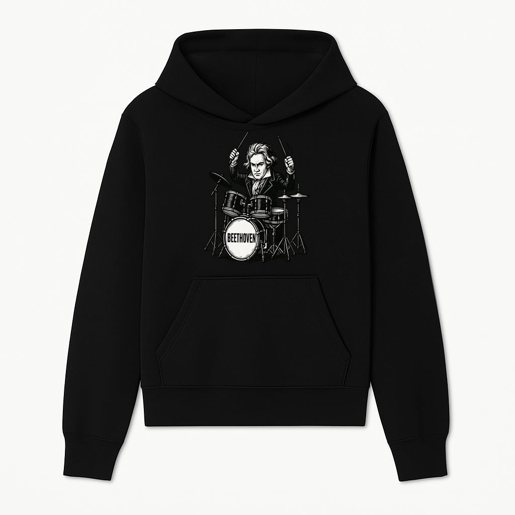 Beethoven Drummer T-Shirt, Musical Art, Vintage Rock, Classical Music Gift, Creative Musical Design for Musicians and Fans - Hoodie 1758338689563.jpg