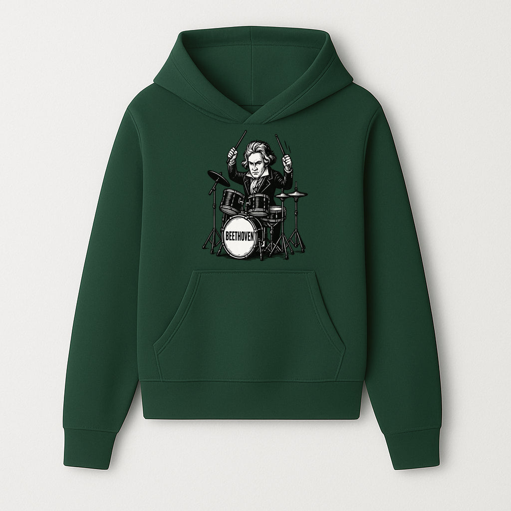 Beethoven Drummer T-Shirt, Musical Art, Vintage Rock, Classical Music Gift, Creative Musical Design for Musicians and Fans - Hoodie 1758338689850.jpg