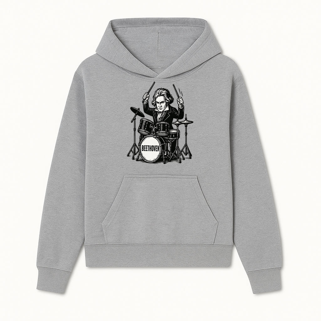 Beethoven Drummer T-Shirt, Musical Art, Vintage Rock, Classical Music Gift, Creative Musical Design for Musicians and Fans - Hoodie 1758338690006.jpg