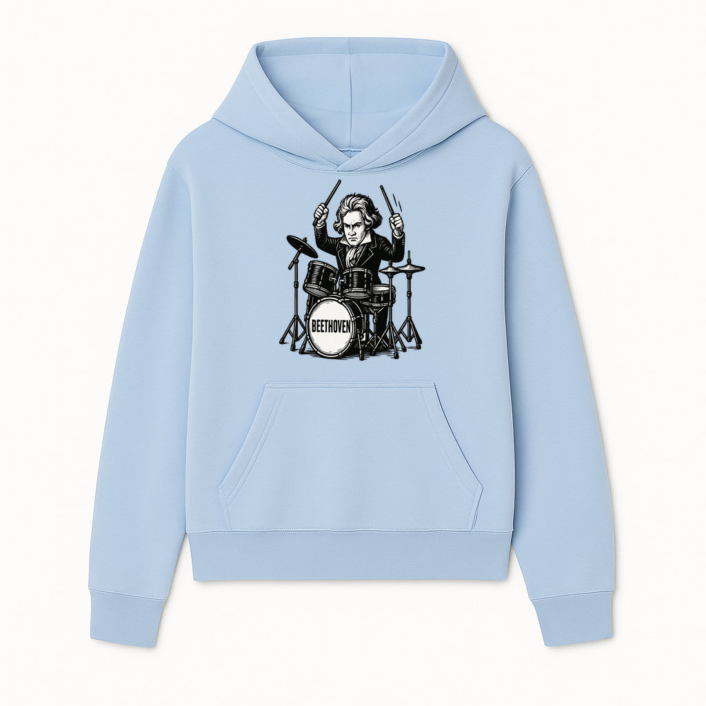 Beethoven Drummer T-Shirt, Musical Art, Vintage Rock, Classical Music Gift, Creative Musical Design for Musicians and Fans - Hoodie 1758338690145.jpg