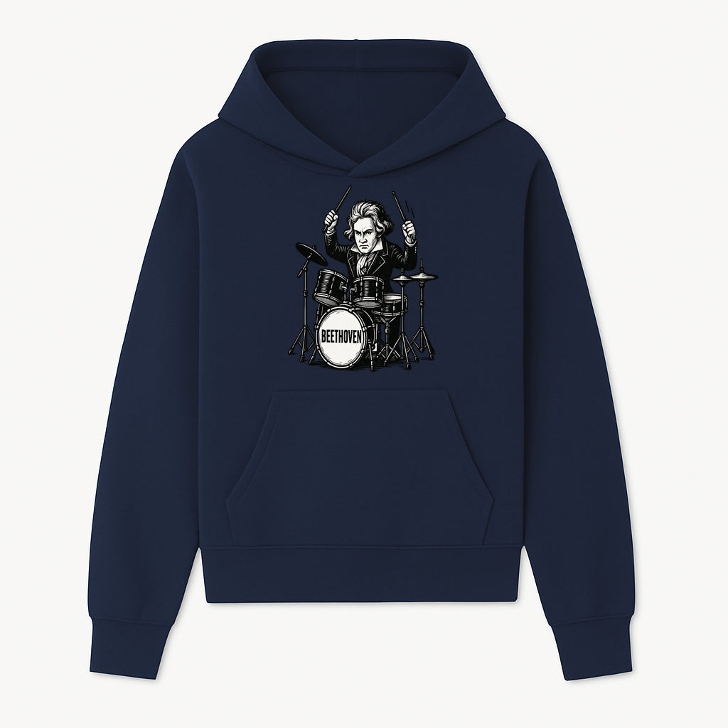 Beethoven Drummer T-Shirt, Musical Art, Vintage Rock, Classical Music Gift, Creative Musical Design for Musicians and Fans - Hoodie 1758338690597.jpg