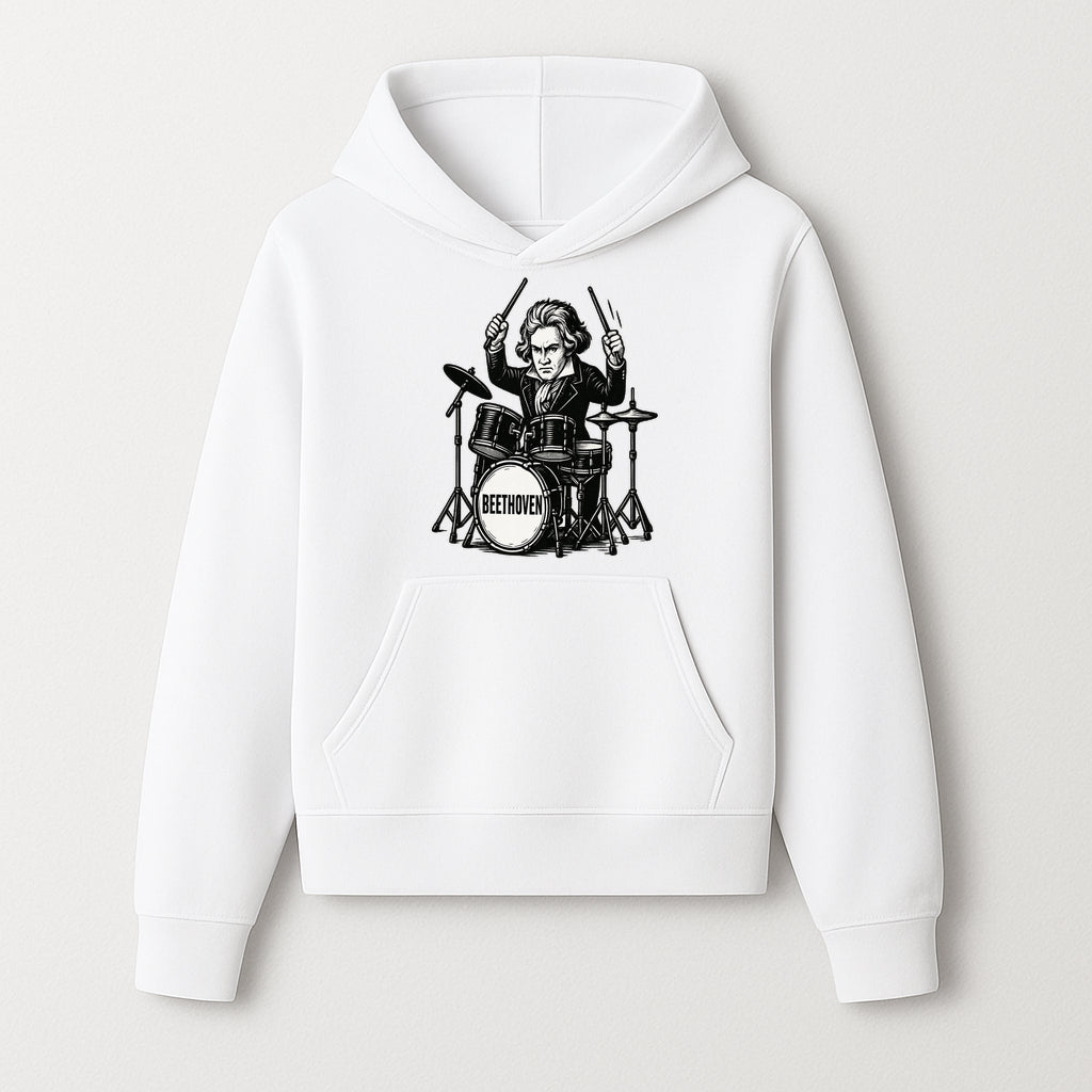 Beethoven Drummer T-Shirt, Musical Art, Vintage Rock, Classical Music Gift, Creative Musical Design for Musicians and Fans - Hoodie 1758338691052.jpg