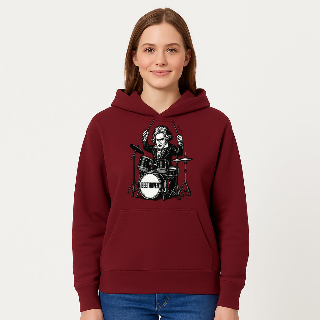 Beethoven Drummer T-Shirt, Musical Art, Vintage Rock, Classical Music Gift, Creative Musical Design for Musicians and Fans - Hoodie 1758338692339.jpg