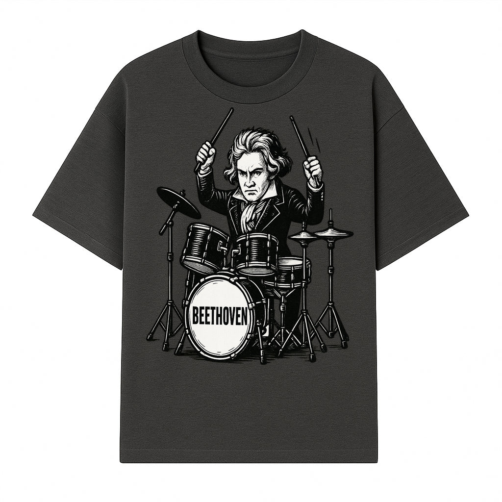 Beethoven Drummer T-Shirt, Musical Art, Vintage Rock, Classical Music Gift, Creative Musical Design for Musicians and Fans - T-shirt 1758338692786.jpg