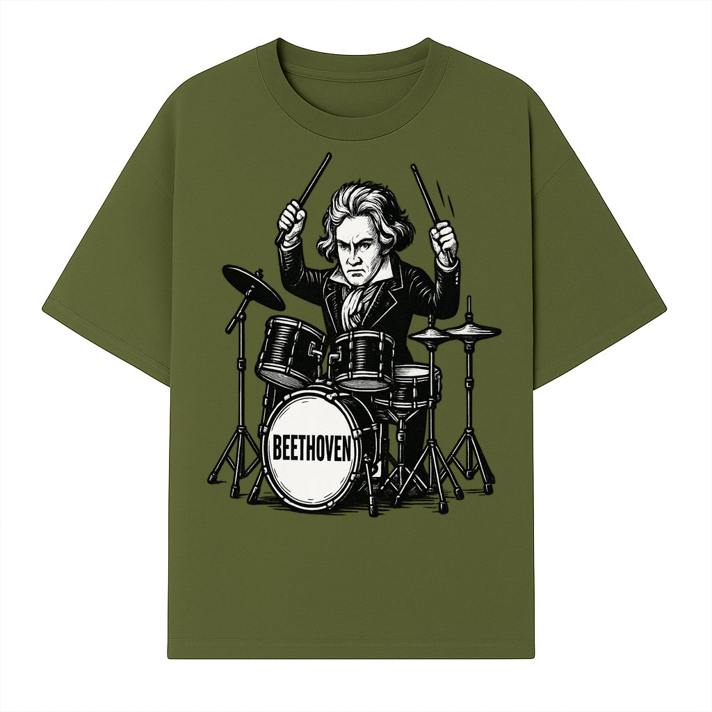 Beethoven Drummer T-Shirt, Musical Art, Vintage Rock, Classical Music Gift, Creative Musical Design for Musicians and Fans - T-shirt 1758338692957.jpg