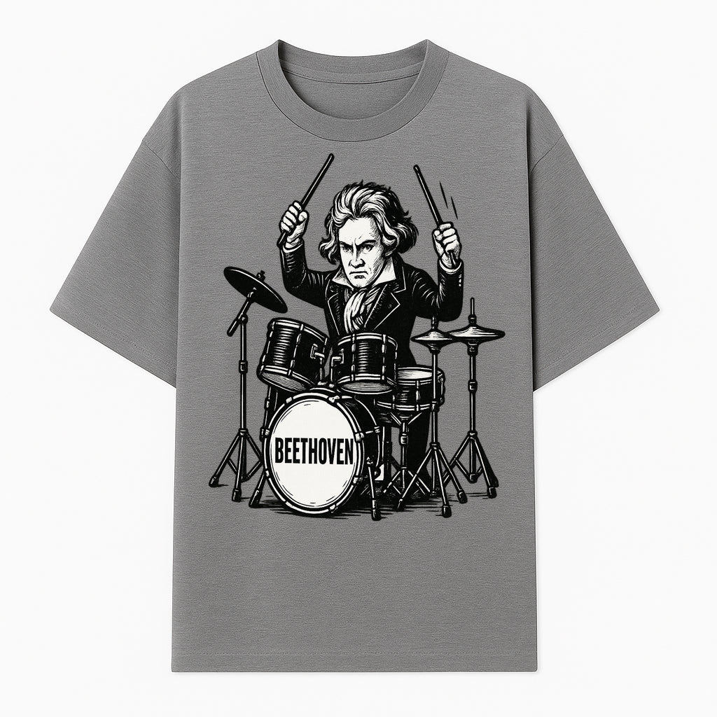 Beethoven Drummer T-Shirt, Musical Art, Vintage Rock, Classical Music Gift, Creative Musical Design for Musicians and Fans - T-shirt 1758338693095.jpg