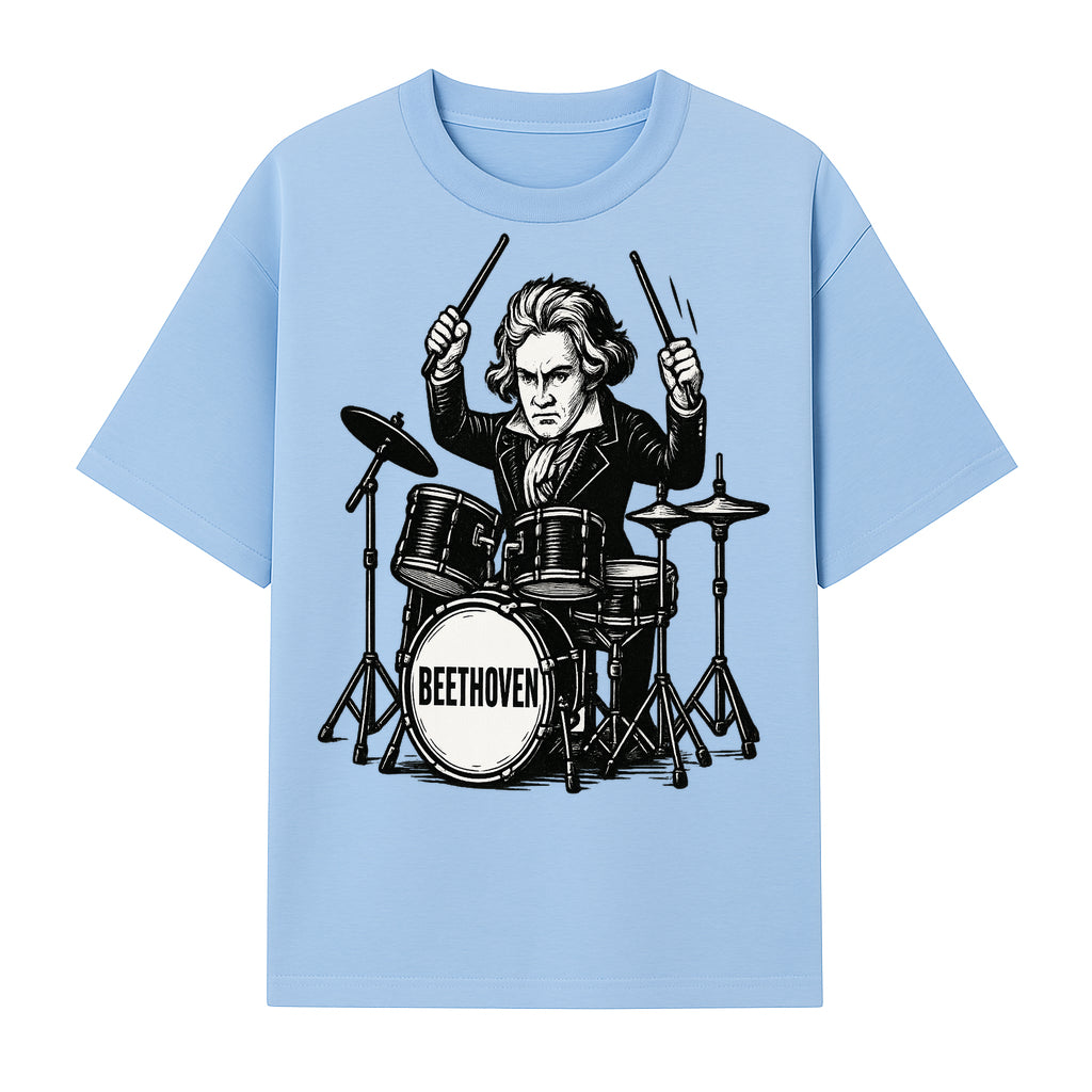Beethoven Drummer T-Shirt, Musical Art, Vintage Rock, Classical Music Gift, Creative Musical Design for Musicians and Fans - T-shirt 1758338693245.jpg