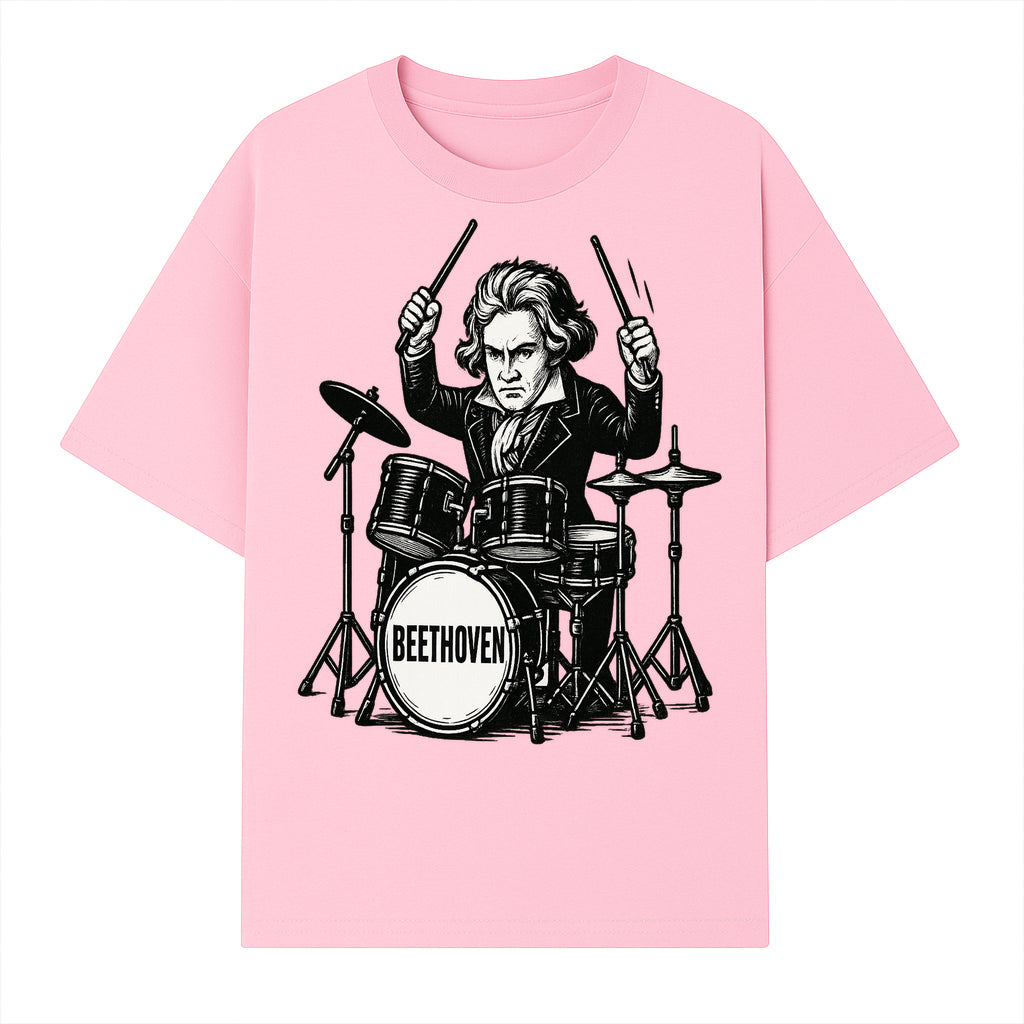 Beethoven Drummer T-Shirt, Musical Art, Vintage Rock, Classical Music Gift, Creative Musical Design for Musicians and Fans - T-shirt 1758338693410.jpg