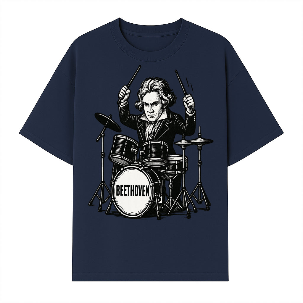 Beethoven Drummer T-Shirt, Musical Art, Vintage Rock, Classical Music Gift, Creative Musical Design for Musicians and Fans - T-shirt 1758338693707.jpg