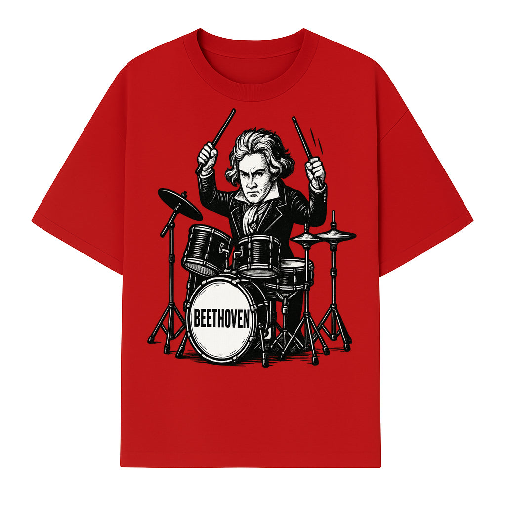 Beethoven Drummer T-Shirt, Musical Art, Vintage Rock, Classical Music Gift, Creative Musical Design for Musicians and Fans - T-shirt 1758338693850.jpg
