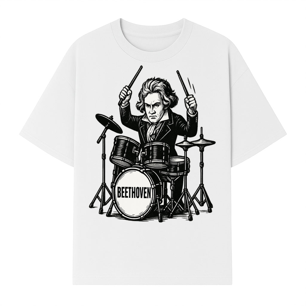 Beethoven Drummer T-Shirt, Musical Art, Vintage Rock, Classical Music Gift, Creative Musical Design for Musicians and Fans - T-shirt 1758338694183.jpg