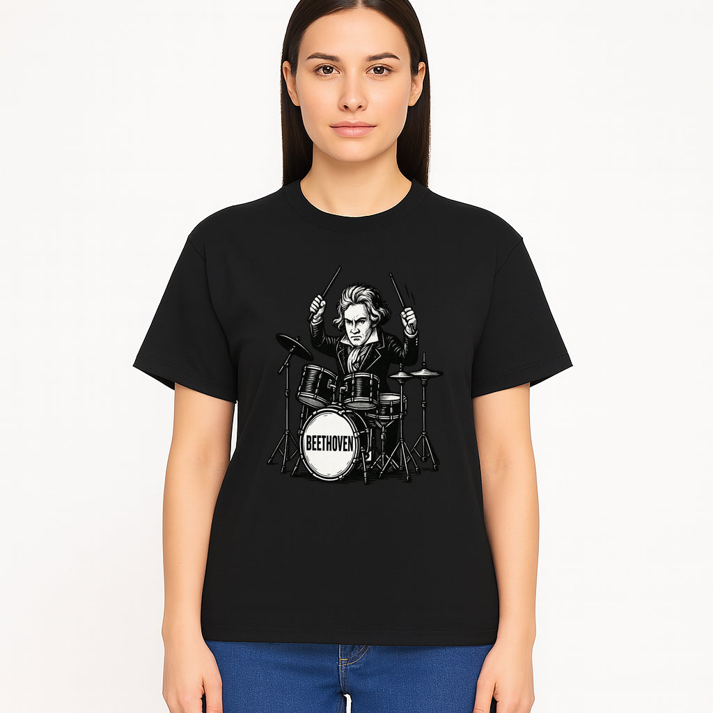 Beethoven Drummer T-Shirt, Musical Art, Vintage Rock, Classical Music Gift, Creative Musical Design for Musicians and Fans - T-shirt 1758338695489.jpg