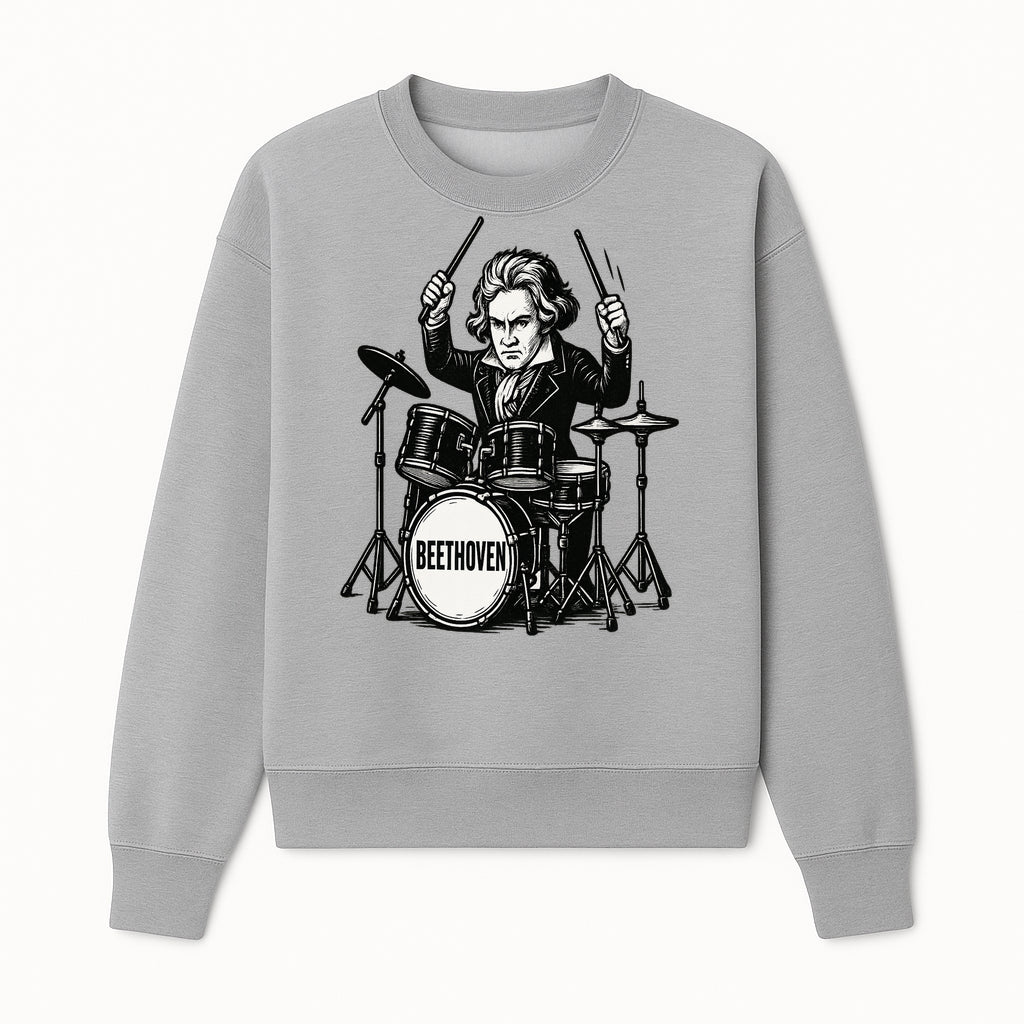 Beethoven Drummer T-Shirt, Musical Art, Vintage Rock, Classical Music Gift, Creative Musical Design for Musicians and Fans - Sweatshirt 1758338695635.jpg