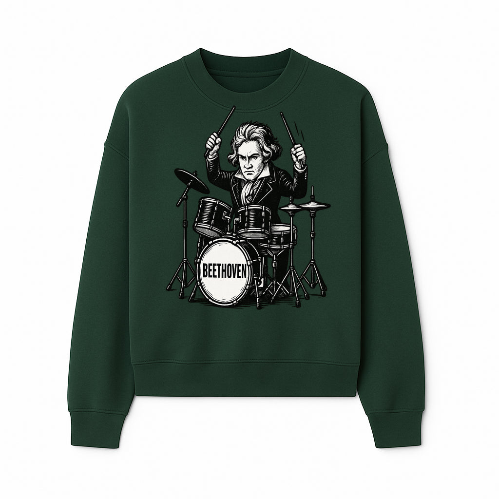 Beethoven Drummer T-Shirt, Musical Art, Vintage Rock, Classical Music Gift, Creative Musical Design for Musicians and Fans - Sweatshirt 1758338696073.jpg