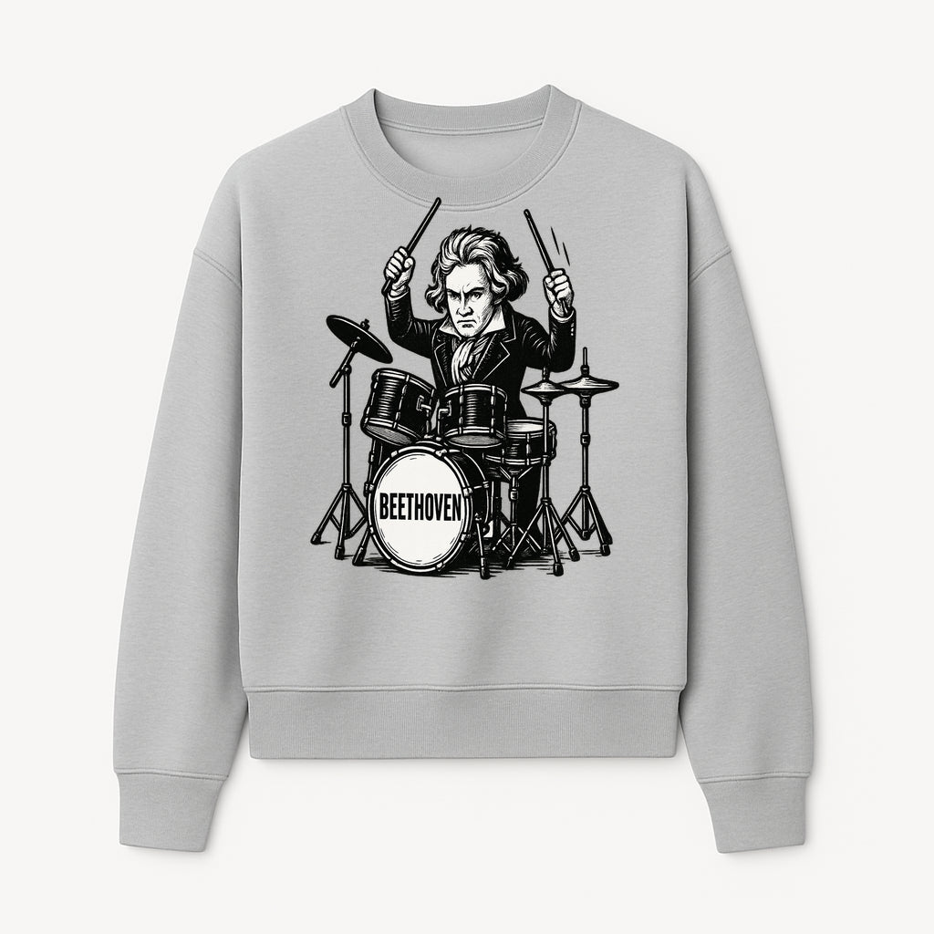 Beethoven Drummer T-Shirt, Musical Art, Vintage Rock, Classical Music Gift, Creative Musical Design for Musicians and Fans - Sweatshirt 1758338696207.jpg