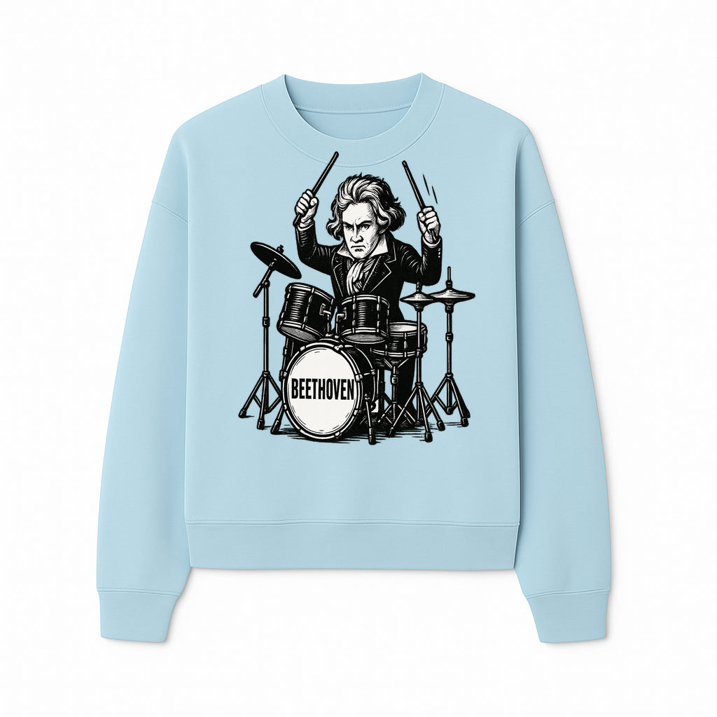 Beethoven Drummer T-Shirt, Musical Art, Vintage Rock, Classical Music Gift, Creative Musical Design for Musicians and Fans - Sweatshirt 1758338696338.jpg