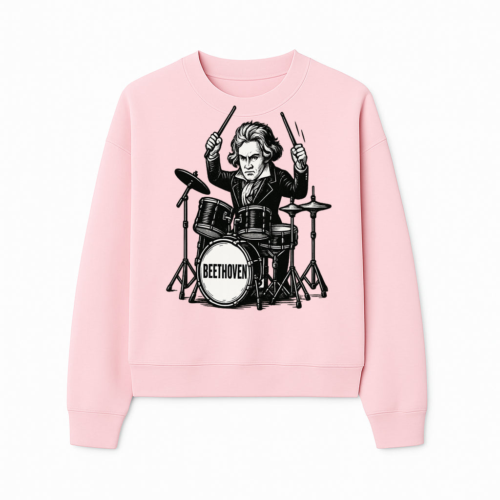 Beethoven Drummer T-Shirt, Musical Art, Vintage Rock, Classical Music Gift, Creative Musical Design for Musicians and Fans - Sweatshirt 1758338696459.jpg