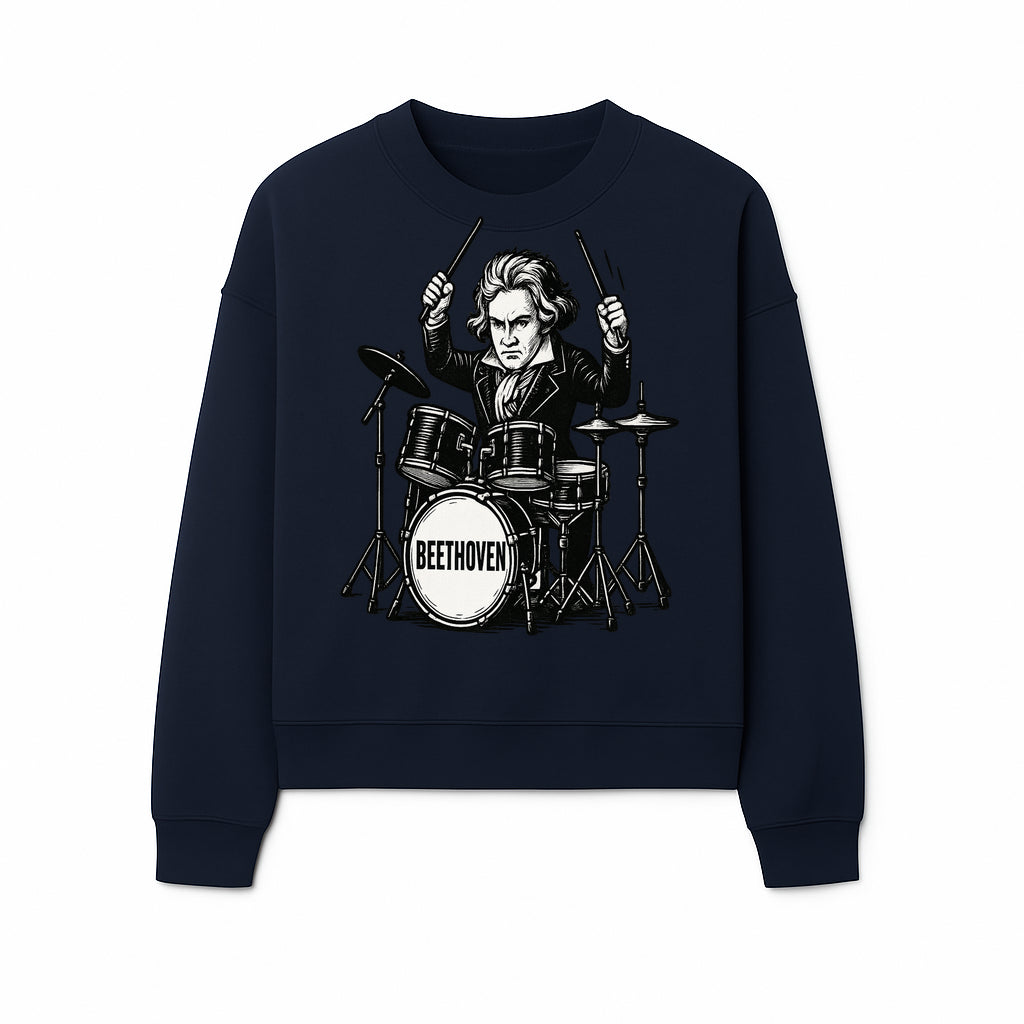 Beethoven Drummer T-Shirt, Musical Art, Vintage Rock, Classical Music Gift, Creative Musical Design for Musicians and Fans - Sweatshirt 1758338696811.jpg