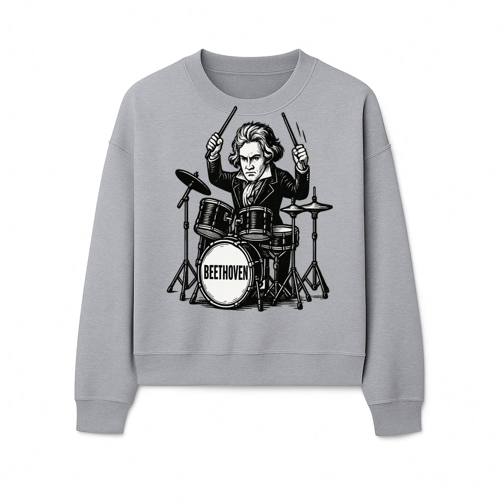 Beethoven Drummer T-Shirt, Musical Art, Vintage Rock, Classical Music Gift, Creative Musical Design for Musicians and Fans - Sweatshirt 1758338697160.jpg