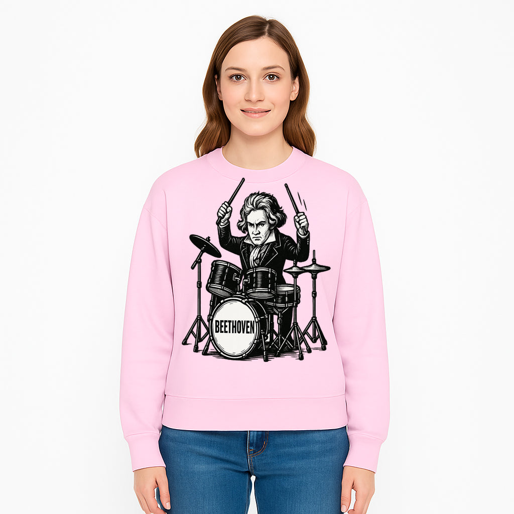 Beethoven Drummer T-Shirt, Musical Art, Vintage Rock, Classical Music Gift, Creative Musical Design for Musicians and Fans - Sweatshirt 1758338698593.jpg