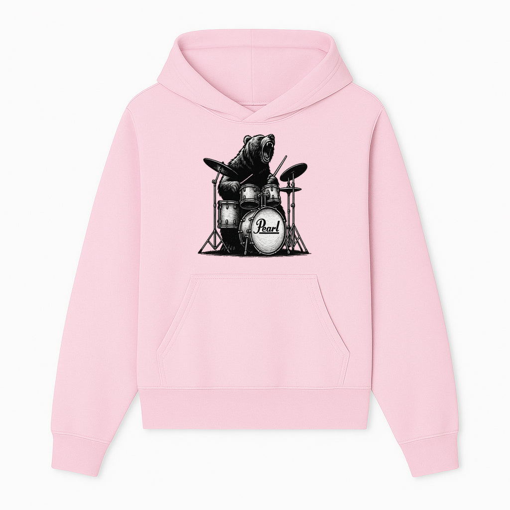 Bear Drummer Graphic T-Shirt | Rock Music Apparel | Pearl Drums Design | Cool Animal Illustration for Musicians & Fans - Hoodie 1758338703909.jpg