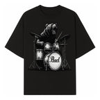 Bear Drummer Graphic T-Shirt | Rock Music Apparel | Pearl Drums Design | Cool Animal Illustration for Musicians & Fans - T-shirt 1758338706312.jpg