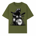 Bear Drummer Graphic T-Shirt | Rock Music Apparel | Pearl Drums Design | Cool Animal Illustration for Musicians & Fans - T-shirt 1758338706622.jpg