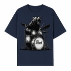 Bear Drummer Graphic T-Shirt | Rock Music Apparel | Pearl Drums Design | Cool Animal Illustration for Musicians & Fans - T-shirt 1758338707361.jpg