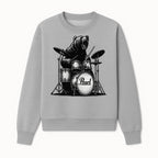 Bear Drummer Graphic T-Shirt | Rock Music Apparel | Pearl Drums Design | Cool Animal Illustration for Musicians & Fans - Sweatshirt 1758338709229.jpg