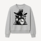 Bear Drummer Graphic T-Shirt | Rock Music Apparel | Pearl Drums Design | Cool Animal Illustration for Musicians & Fans - Sweatshirt 1758338709836.jpg