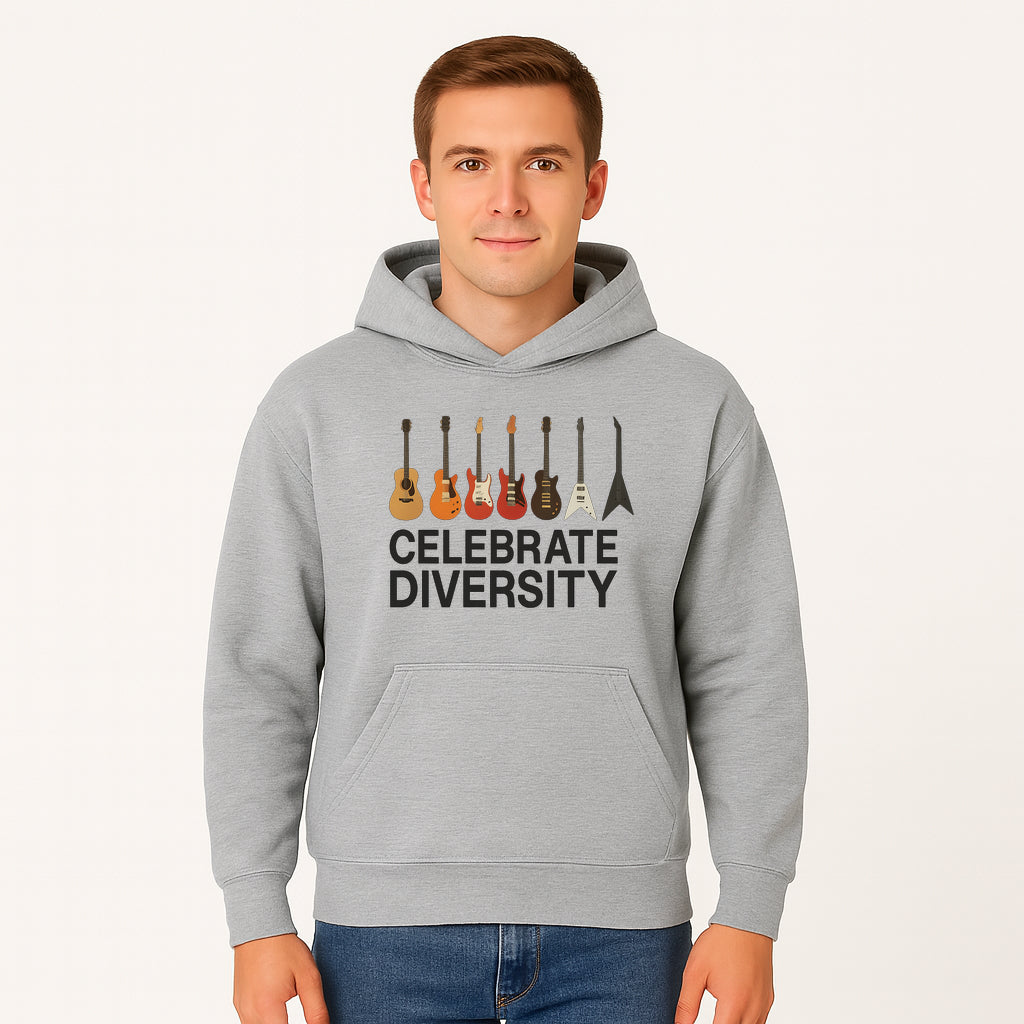Celebrate Diversity Guitar Wall Art Colorful Acoustic & Electric Guitar Display for Music Lovers - Hoodie 1758338709928.jpg