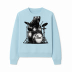 Bear Drummer Graphic T-Shirt | Rock Music Apparel | Pearl Drums Design | Cool Animal Illustration for Musicians & Fans - Sweatshirt 1758338710005.jpg