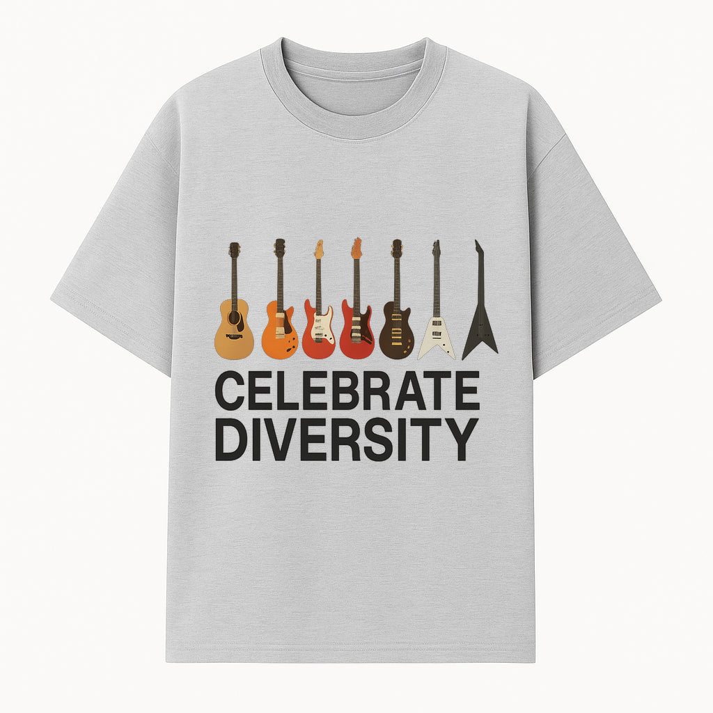 Celebrate Diversity Guitar Wall Art Colorful Acoustic & Electric Guitar Display for Music Lovers - T-shirt 1758338710308.jpg