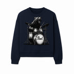 Bear Drummer Graphic T-Shirt | Rock Music Apparel | Pearl Drums Design | Cool Animal Illustration for Musicians & Fans - Sweatshirt 1758338710463.jpg