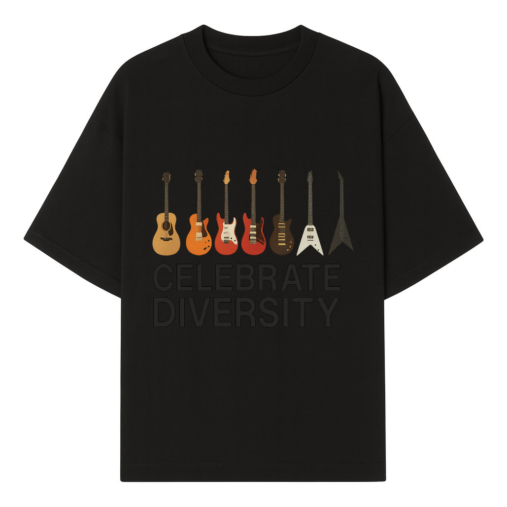 Celebrate Diversity Guitar Wall Art Colorful Acoustic & Electric Guitar Display for Music Lovers - T-shirt 1758338710476.jpg