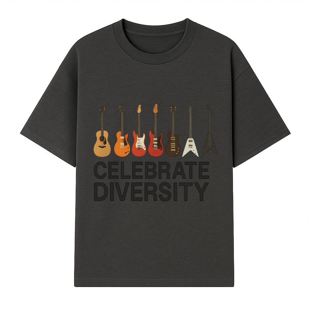 Celebrate Diversity Guitar Wall Art Colorful Acoustic & Electric Guitar Display for Music Lovers - T-shirt 1758338710629.jpg