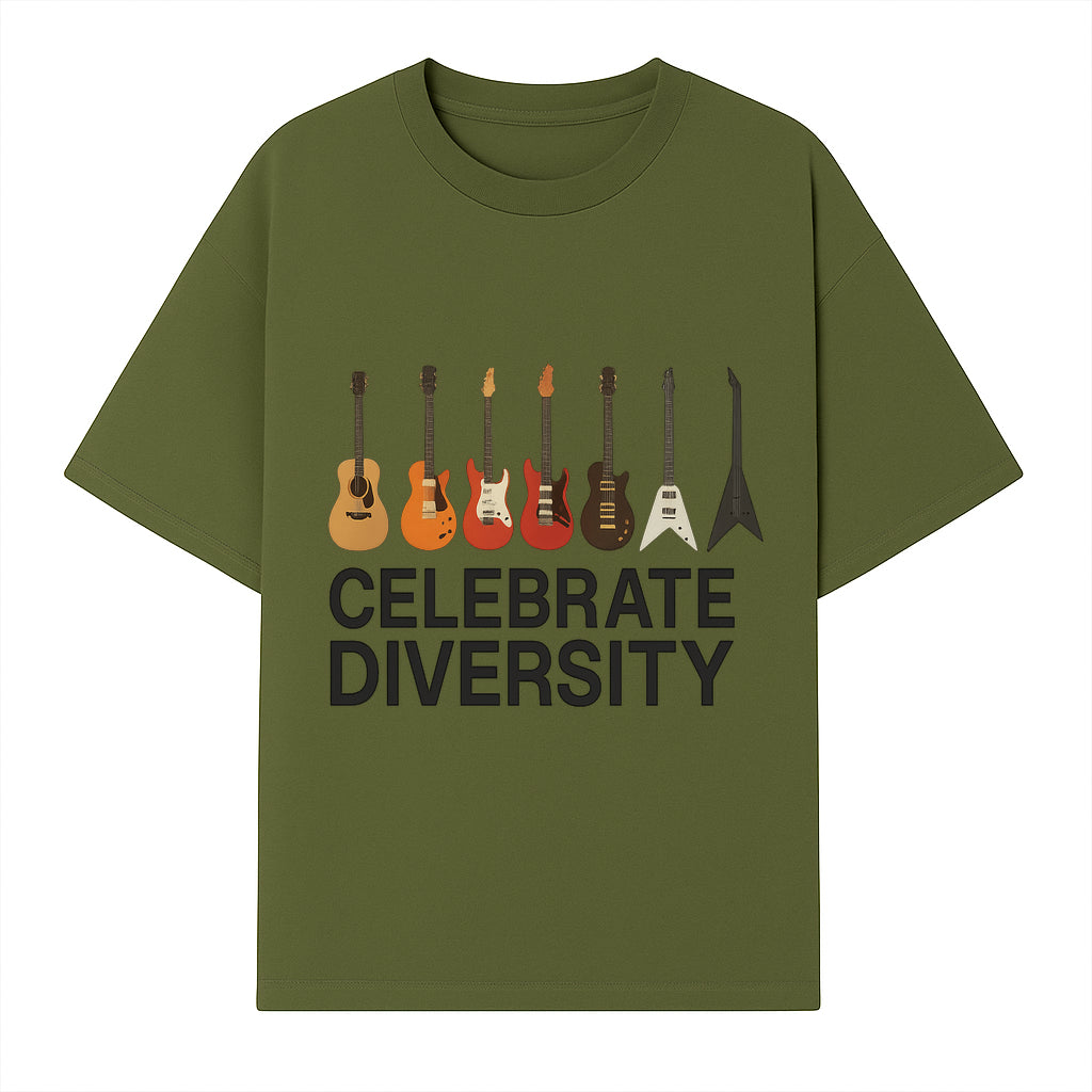 Celebrate Diversity Guitar Wall Art Colorful Acoustic & Electric Guitar Display for Music Lovers - T-shirt 1758338710786.jpg