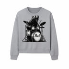 Bear Drummer Graphic T-Shirt | Rock Music Apparel | Pearl Drums Design | Cool Animal Illustration for Musicians & Fans - Sweatshirt 1758338710792.jpg